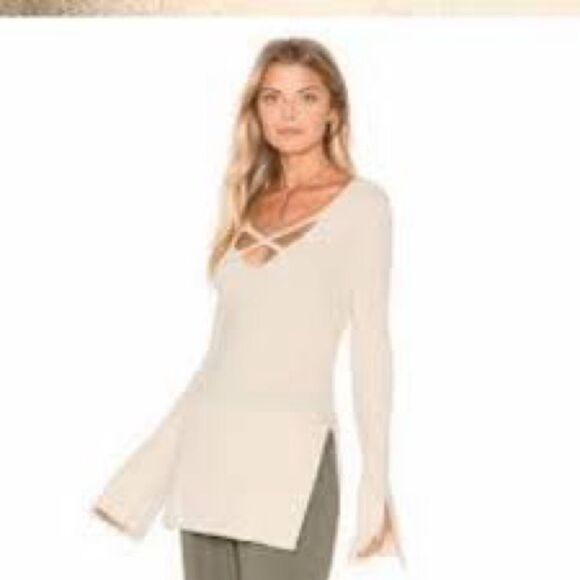 Free People | EUC Women's Criss Cross Top in Ivory Size XS - Picture 3 of 7